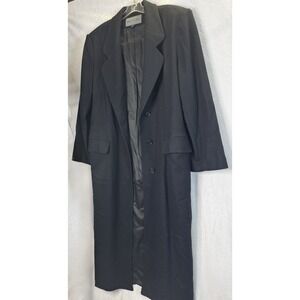 Vintage Bromley Womens Wool Long Line Coat Size 10 Black Old Money Dark Academia